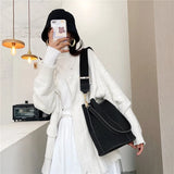 Vintage Frosted Bucket Bag High Capacity Shoulder Messenger Bag