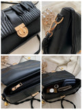 Ruched PU Leather Shoulder Bag Small Crossbody Square