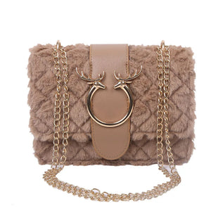 Plush Shoulder Bag High Small Chain Messenger Bag