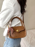 Women's PU Leather Crossbody Shoulder Bag Solid Color Top-Handle Tote