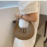Half Moon Crossbody Top Handle Bag Pure Zipper Purses Women