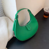 Half Moon Crossbody Top Handle Bag Pure Zipper Purses Women