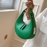 Half Moon Crossbody Top Handle Bag Pure Zipper Purses Women