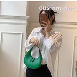 Half Moon Crossbody Top Handle Bag Pure Zipper Purses Women