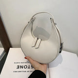 Half Moon Crossbody Top Handle Bag Pure Zipper Purses Women