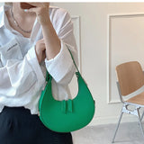 Half Moon Crossbody Top Handle Bag Pure Zipper Purses Women