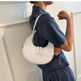 Half Moon Crossbody Top Handle Bag Pure Zipper Purses Women