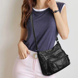 Women's PU Leather Crossbody Tote Bag Vintage Shoulder Bag Travel