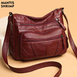 Women's PU Leather Crossbody Tote Bag Vintage Shoulder Bag Travel