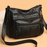 Women's PU Leather Crossbody Tote Bag Vintage Shoulder Bag Travel