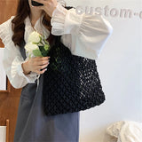 Hollow Out Female Travel Hand Bag Knitting Shoulder Bags for Women Summer