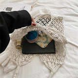 Hollow Out Female Travel Hand Bag Knitting Shoulder Bags for Women Summer