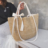 Women's Straw Bag Large Capacity Handbag Casual Tote Female Crossbody Bags