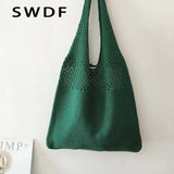 Large Capacity Knitted Handbags Women's Tote Beach Bag