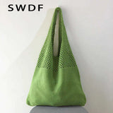 Large Capacity Knitted Handbags Women's Tote Beach Bag