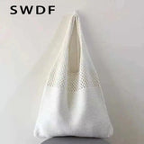 Large Capacity Knitted Handbags Women's Tote Beach Bag
