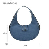 Floral Print Half Moon Shoulder Bags Women Clutch Purses