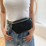 Women's Diamond Fanny Pack Chain Shoulder Bag