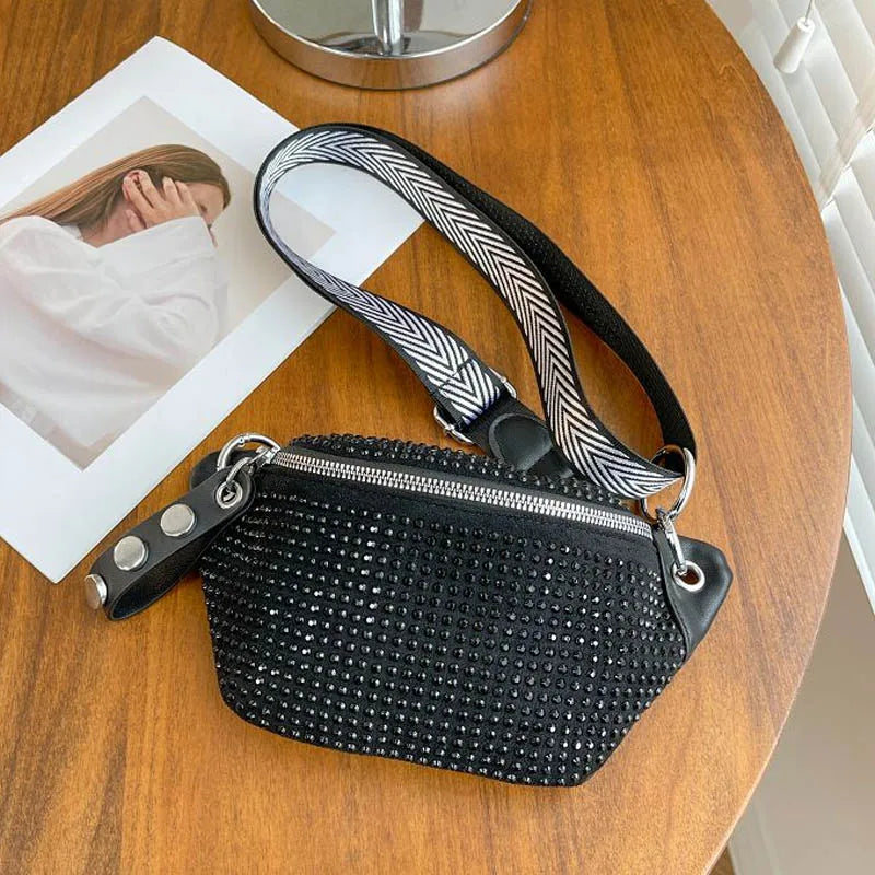 Women's Diamond Fanny Pack Chain Shoulder Bag