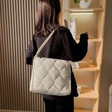 High Nylon Shoulder Bag Women's Tote - Large Capacity Solid Padded Purse