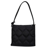 High Nylon Shoulder Bag Women's Tote - Large Capacity Solid Padded Purse