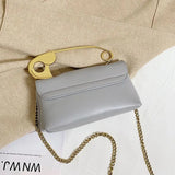 Large Pin Soft Handbag Small Square Shoulder Messenger Bag KL929