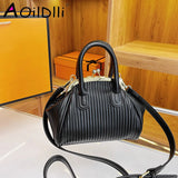 Lattice Shoulder Bag Women Clutch Crossbody Pleated Handbag Handle Bag