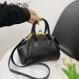 Lattice Shoulder Bag Women Clutch Crossbody Pleated Handbag Handle Bag
