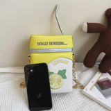 Lemon Strawberry Shoulder Bag Funny Purse for Women