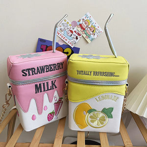 Lemon Strawberry Shoulder Bag Funny Purse for Women