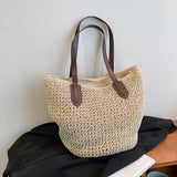 Straw Bag Woman Hand Woven Shoulder Bag Casual Beach Tote Bag
