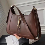 Women Leather Crossbody Shoulder Bag Top Handle Underarm Bag