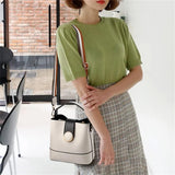 Women's Bucket Bags Shoulder Bag Pu Leather Messenger Totes Ladies Handbags