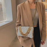 Plaid Thick Chain Hand-held Square Bag