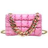 Plaid Thick Chain Hand-held Square Bag