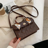 Square Flap Crossbody Bag for Women Soft PU Leather Shoulder Handbag