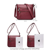 Soft Leather Tote Bags for Women Multi-pocket Shoulder Messenger Bags