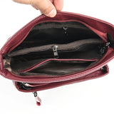 Soft Leather Tote Bags for Women Multi-pocket Shoulder Messenger Bags