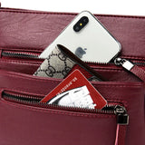 Soft Leather Tote Bags for Women Multi-pocket Shoulder Messenger Bags