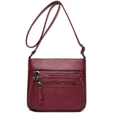 Soft Leather Tote Bags for Women Multi-pocket Shoulder Messenger Bags