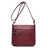 Soft Leather Tote Bags for Women Multi-pocket Shoulder Messenger Bags