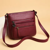 Soft Leather Tote Bags for Women Multi-pocket Shoulder Messenger Bags