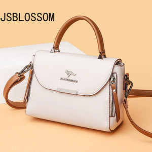 Small Square Leather Shoulder Bag Solid Color Casual Handbag