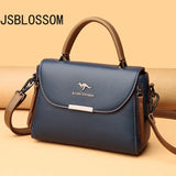 Small Square Leather Shoulder Bag Solid Color Casual Handbag