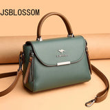 Small Square Leather Shoulder Bag Solid Color Casual Handbag