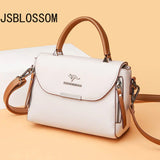 Small Square Leather Shoulder Bag Solid Color Casual Handbag