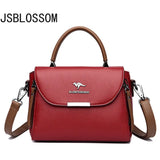 Small Square Leather Shoulder Bag Solid Color Casual Handbag