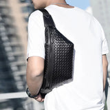 Men's Weave Chest Pack Multi-Pocket Fanny Pack