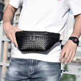 Men's Weave Chest Pack Multi-Pocket Fanny Pack