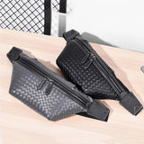 Men's Weave Chest Pack Multi-Pocket Fanny Pack